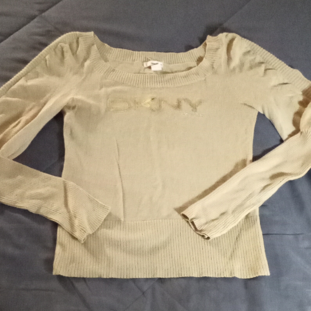 DKNY Women's Beige Long Sleeve Top
